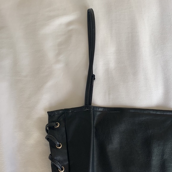 Revolve - by the way Leather Lace Up Top w/ Ties - Picture 2 of 11